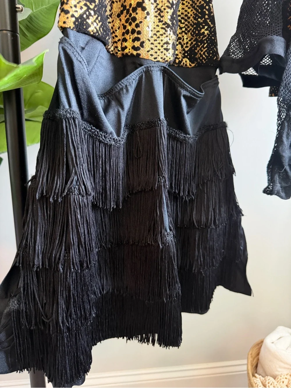 Weissman Black and Gold Snakeprint Dance Set